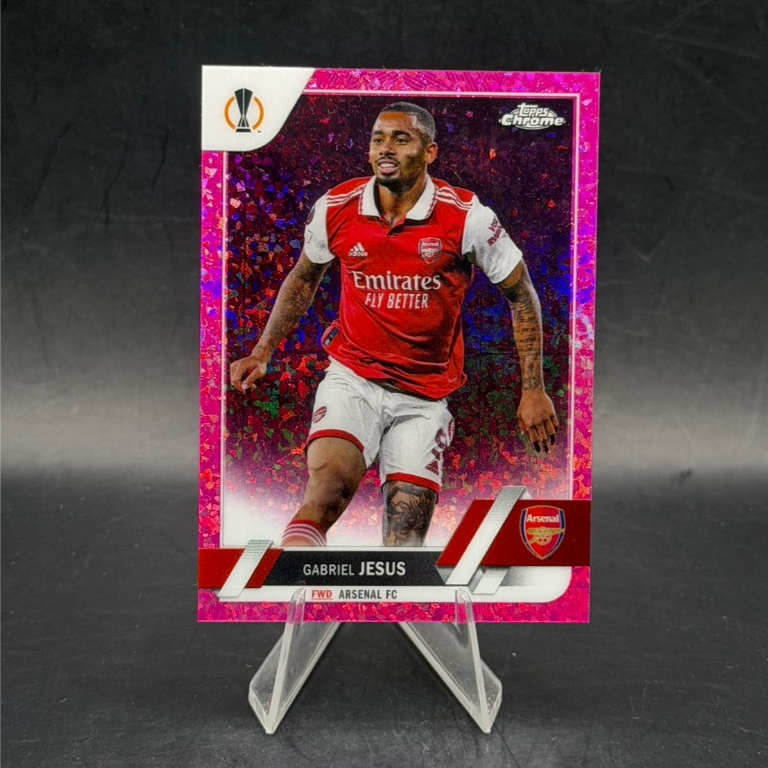 Gabriel Jesus Pink Mini-Diamond /175 — 2022-23 Topps Chrome UEFA Club Competitions Arsenal FC**