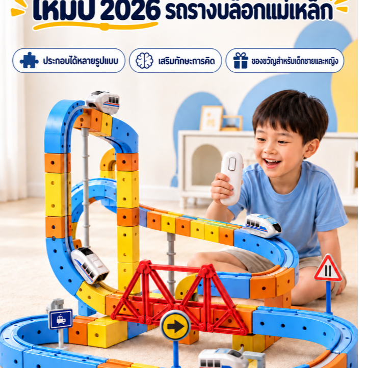 🔥รถรางแม่เหล็ก ของเล่นเด็กฝึกสมอง ประกอบต่อได้หลายรูปแบบ ฝึกทักษะการใช้มือ เหมาะของขวัญวันเกิดสำหรับเด็ก 🧩
