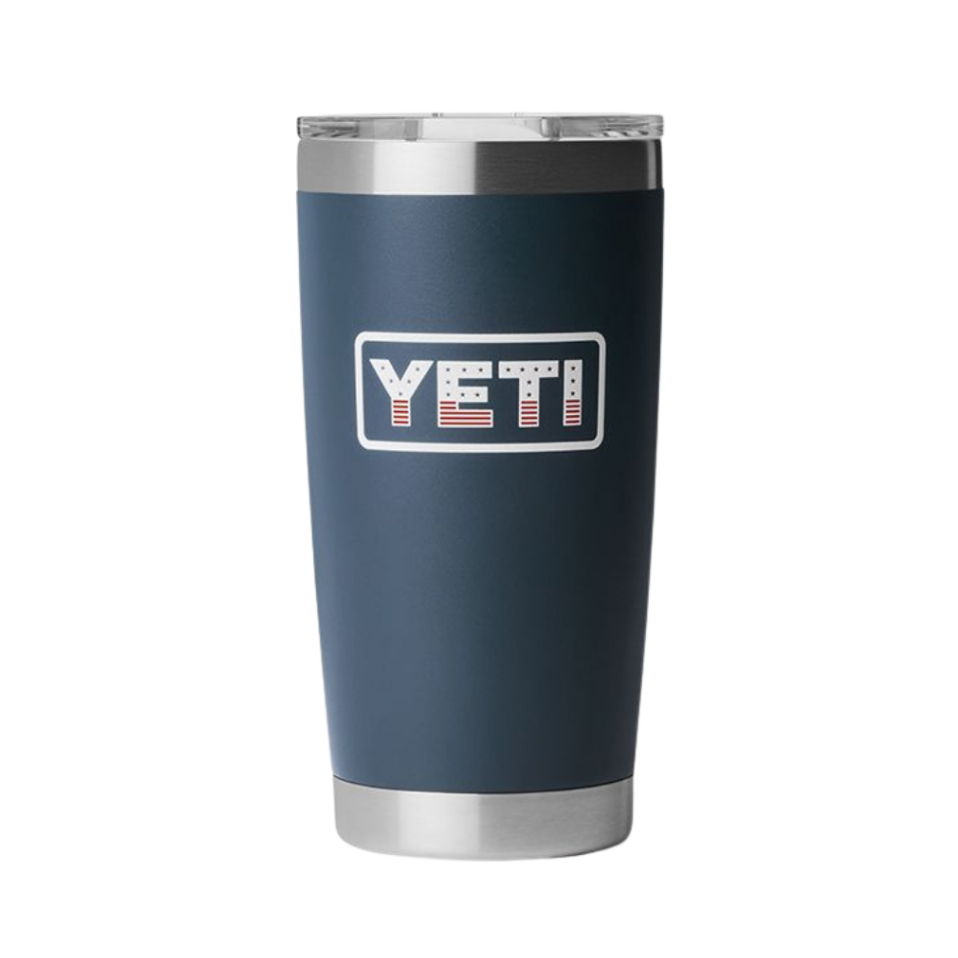 YETI RAMBLER 20 OZ TUMBLER NAVY/BADGE