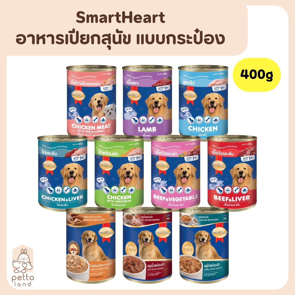 SmartHeart อาหารสุนัขแบบกระป๋อง ขนาด 400g