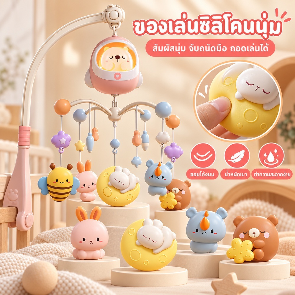 LionToys موبايل سرير بإضاءة و160 أغنية — صورة 7