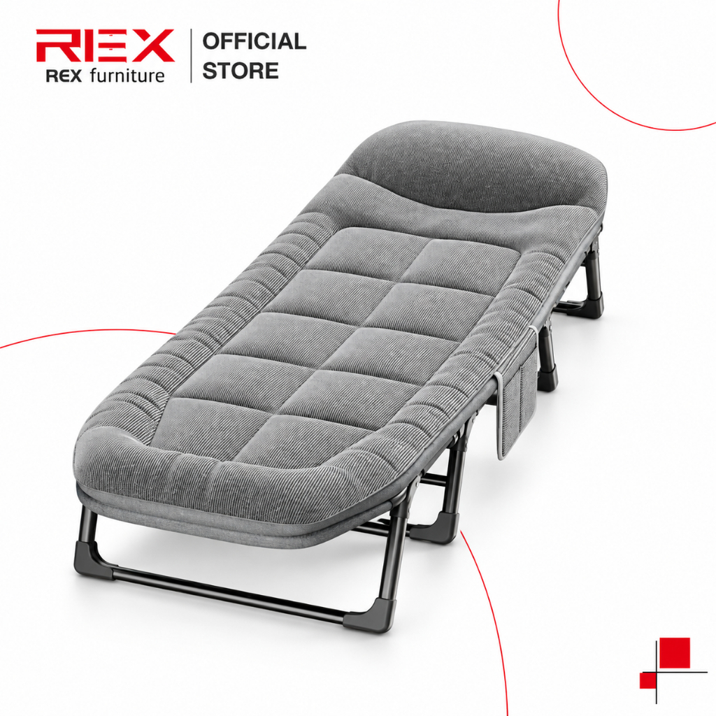 REX เตียงพับ เตียงโฮมเรียบง่าย เตียงงีบหลับในออฟฟิศ พับได้ ไม่ต้องติดตั้ง จัดเก็บง่าย