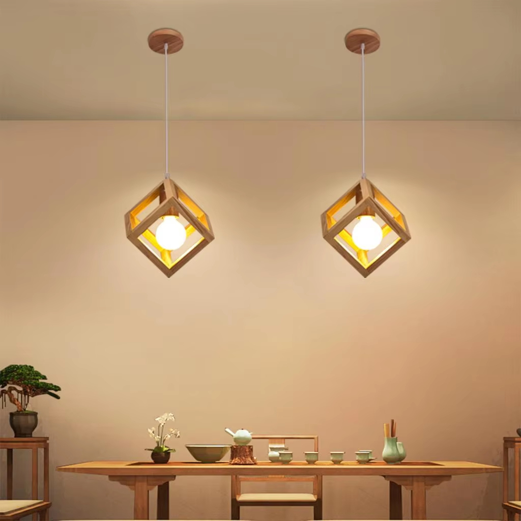 LED โคมไฟเพดาน ไม้ โคมไฟห้อยเพดาน /โคมไฟเพดานสวยๆ /ครัว ร้านอาหาร ห้องนั่งเล่น โคมไฟระย้าแบบแขวนสำหรับตกแต่งบ้านร้านกาแฟ