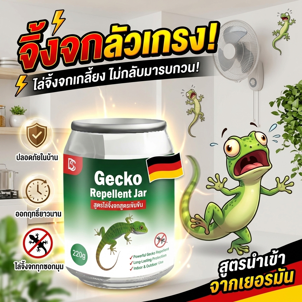 🦎จิ้งจกในบ้านหายหมดเหมือนถูกลบ🦎ไล่จิ้งจก ไล่ตุ๊กแก ที่ไล่จิ้งจก เจลไล่จิ้งจก 220g ชุดคุ้มค่า เหมาะกับห้องครัว ห้องน้ำ แ