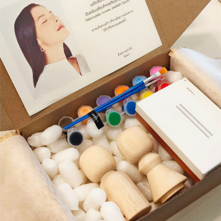ชุดระบายสีตุ๊กตายาดมไม้ Wooden Inhaler Doll Painting Set