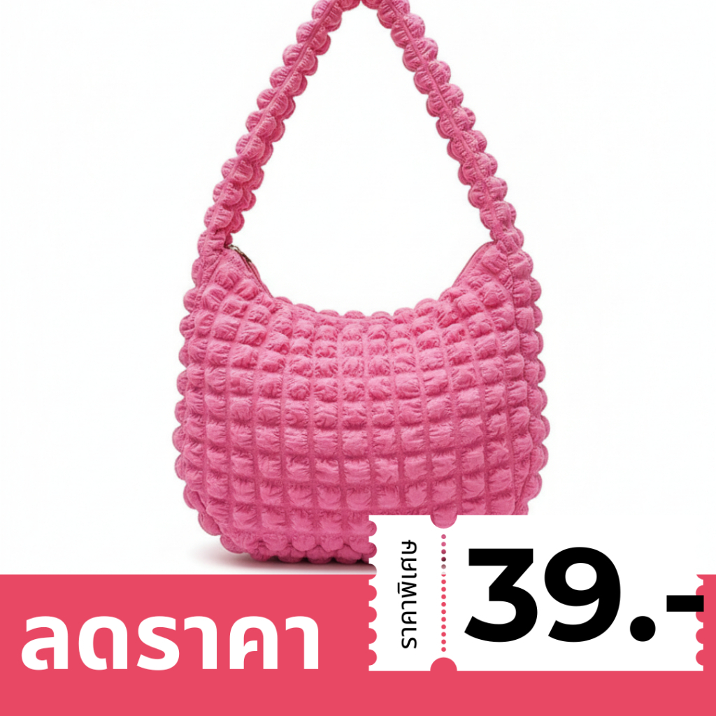 (มีส่งด่วน) ifashionbag(IF1972) กระเป๋าสะพายข้างใบใหญ่-ผ้าซีฟองนุ่มๆ