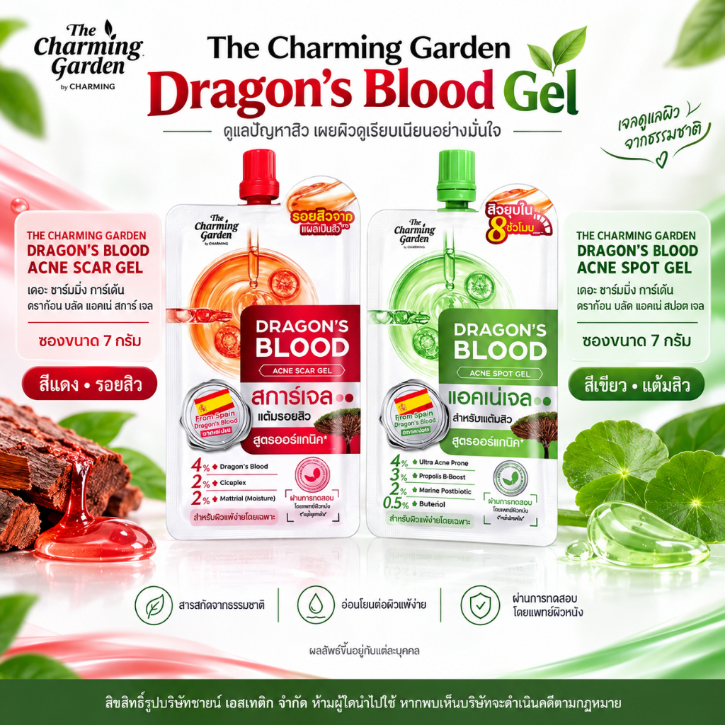 The Charming Garden طقم Dragon's Blood ‏(أخضر وأحمر)