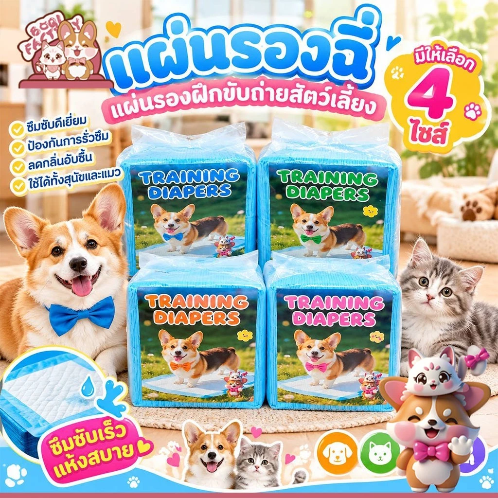 Boqi Factory แผ่นรองฉี่ Cocoyo  แผ่นรองฉี่สุนัขและแมว บ๊อกด็อก และ จิจิโกะ ดูดซับกลิ่น (มีราคาส่ง)