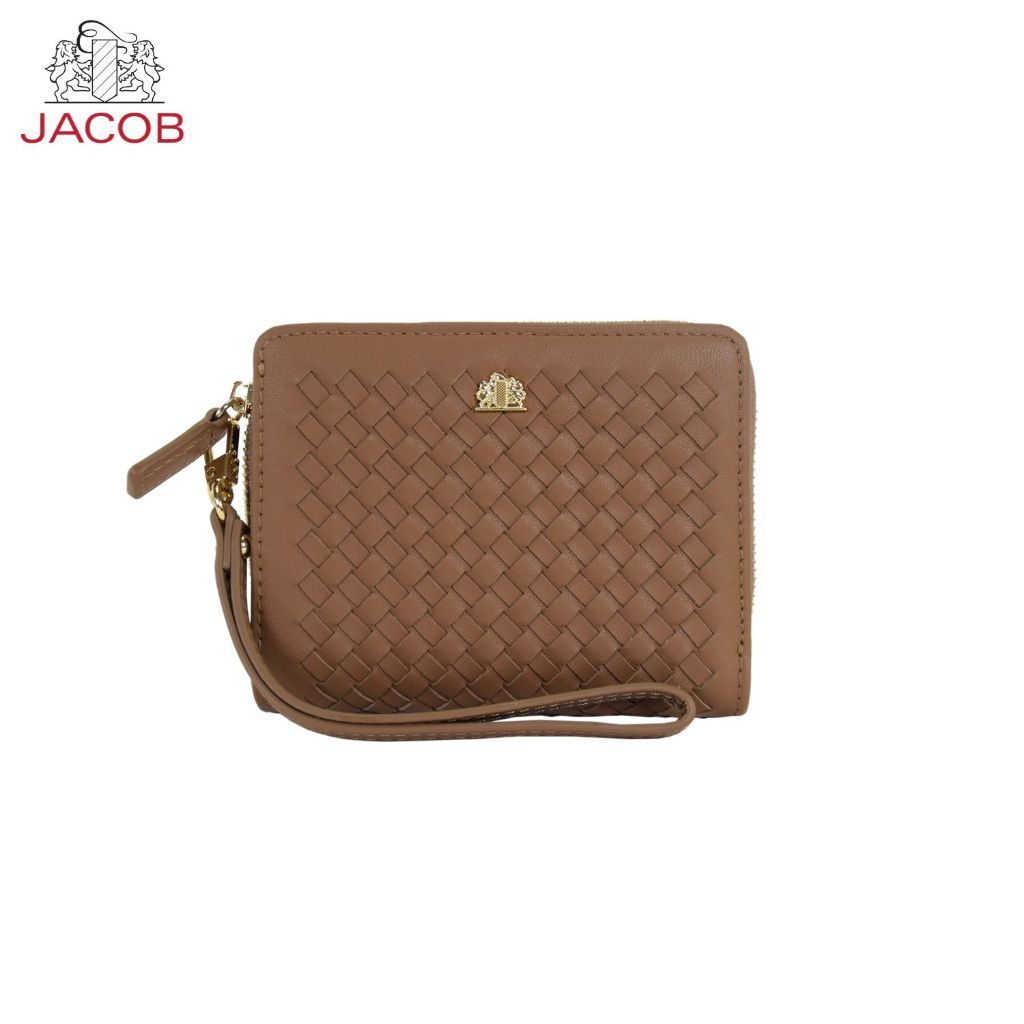 JACOB محفظة نسائية جلد مضفور بسحاب وحزام يد 63055 — صورة 5