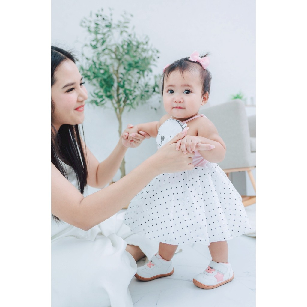 Littlebluelamb حذاء رياضي برقبة للأطفال (0-3 سنوات) — أبيض — صورة 3