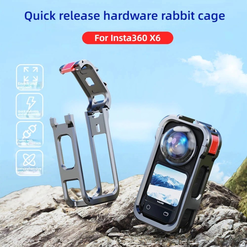 สําหรับ Insta360 X6 กล้องกีฬาแบบพาโนรามาแม่เหล็กปลดเร็วโลหะกรอบป้องกันอุปกรณ์เสริม
