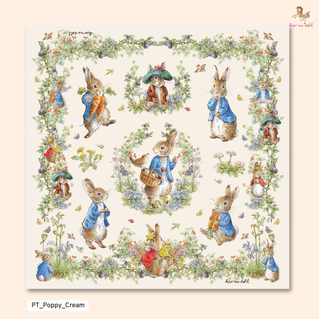 Kiss Me Doll وشاح صغير Peter Rabbit ‏60×60 سم — صورة 2
