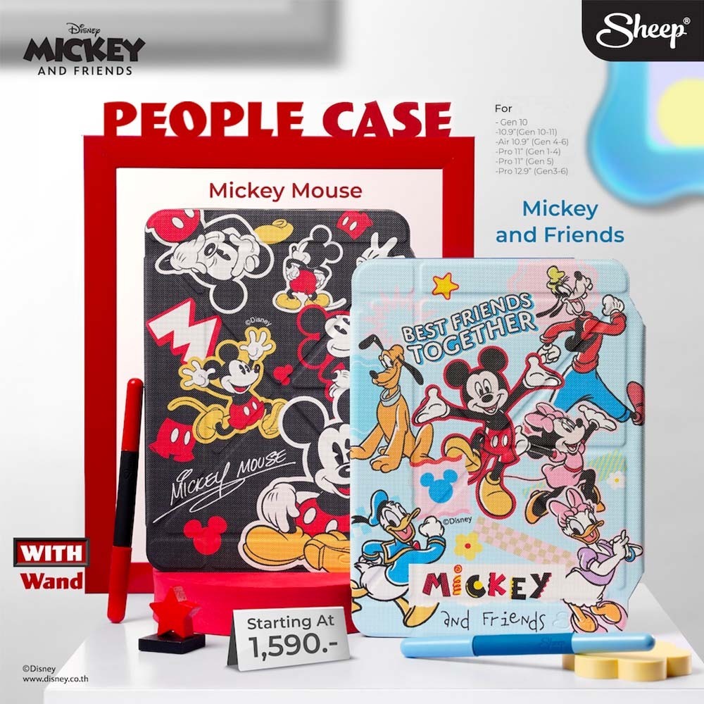 [People Mickey Mouse] Mickey Mouse Collection เคสสำหรับไอแพด Peopleเคสเก็บปลอกปากกาฟรีปลอกปากกา Case For iPad ลายมิกกี้