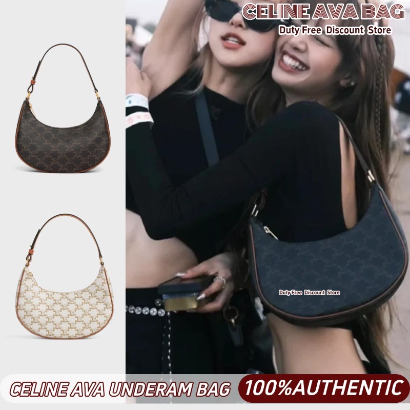 ✈️Celine AVA Mini Underarm Bag กระเป๋าและกระเป๋าถือใต้วงแขนผู้หญิง Celine Lisa สไตล์เดียวกัน