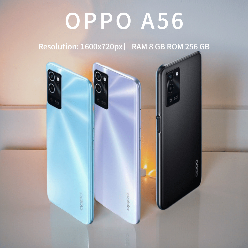 0PP0  A56 สมาร์ทโฟน RAM8+ROM256 กว้าง 6.5 นิ้ว Android 12 แบตเตอรี่ 5,000 mAh สินค้าพร้อมส่ง