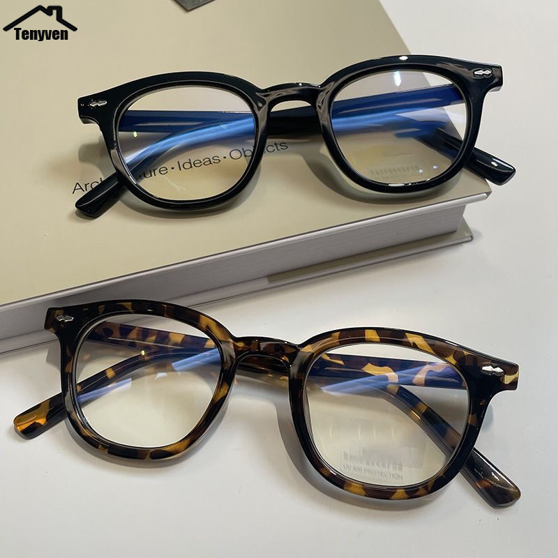 COD-ในไทย⚡แว่นกรองแสงสีฟ้าเกาหลีแฟชั่นกรอบเหลี่ยมสวยงามผู้ชายผู้หญิงกรอบแว่น