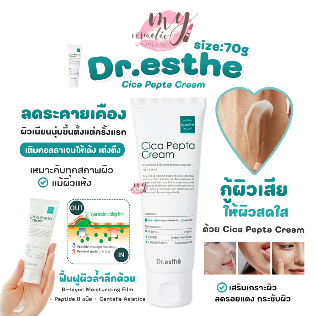 (🌼แท้ / พร้อมส่ง🌼) Dr.esthe Cica Pepta Cream 70g