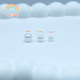 ลูกปัดมุก(มีรู)ขนาด4,5,6mm 1ถุง30g