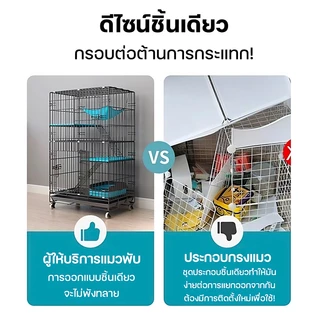 😺คอนโดแมว กรงแมวขนาดใหญ่ 4ชั้น กรงแมวพับได้ พับได้ กรงสัตว์เลี้ยง มีชั้นลอย กรงแมว4ชั้น ขนาดใหญ่