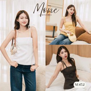 SE432 l MONE  เสื้อสายเดี่ยว ปรับความยาวไม่ได้มีซิปซ่อน มีซั…