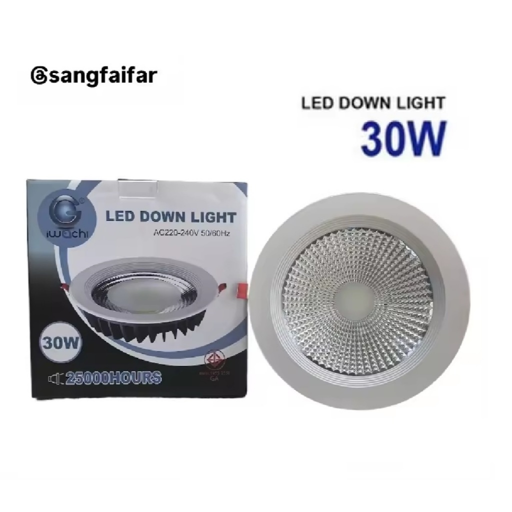 IWACHI โคมดาวน์ไลท์ LED COB SPOT 30W ทรงกลม รุ่น IWC T05