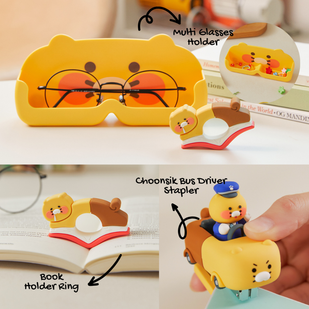 พร้อมส่ง Choonsik ช่วยจัดระเบียบโต๊ะทำงาน ที่เก็บแว่นแม่เหล็กในตัว / แหวนช่วยจับหนังสือ / แม็กเย็บกระดาษ