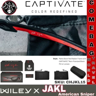 แว่นกันแดดWileyX JAKL American Sniper Brand Captivate แว่นตานิรภัยป้องกันแสง UV สำหรับการยิงปืนและกิจกรรมกลางแจ้ง ของแท้