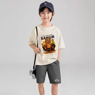 เสื้อยืดแขนสั้น พิมพ์ลาย แฟชั่นฤดูร้อน เด็กชายแขนสั้น