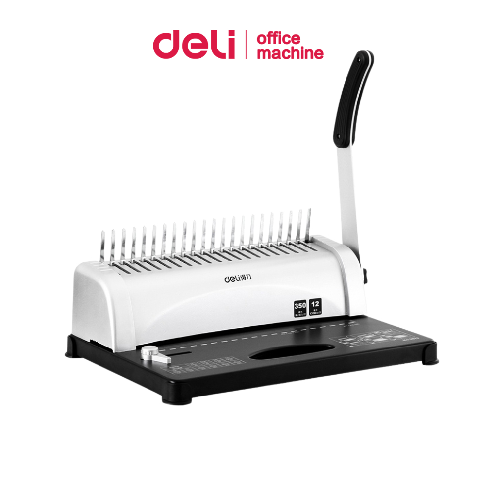 Deli เครื่องเข้าเล่ม เจาะกระดาษ เครื่องเข้าเล่มเอกสาร เข้าเล่มสันห่วง Binding Machine