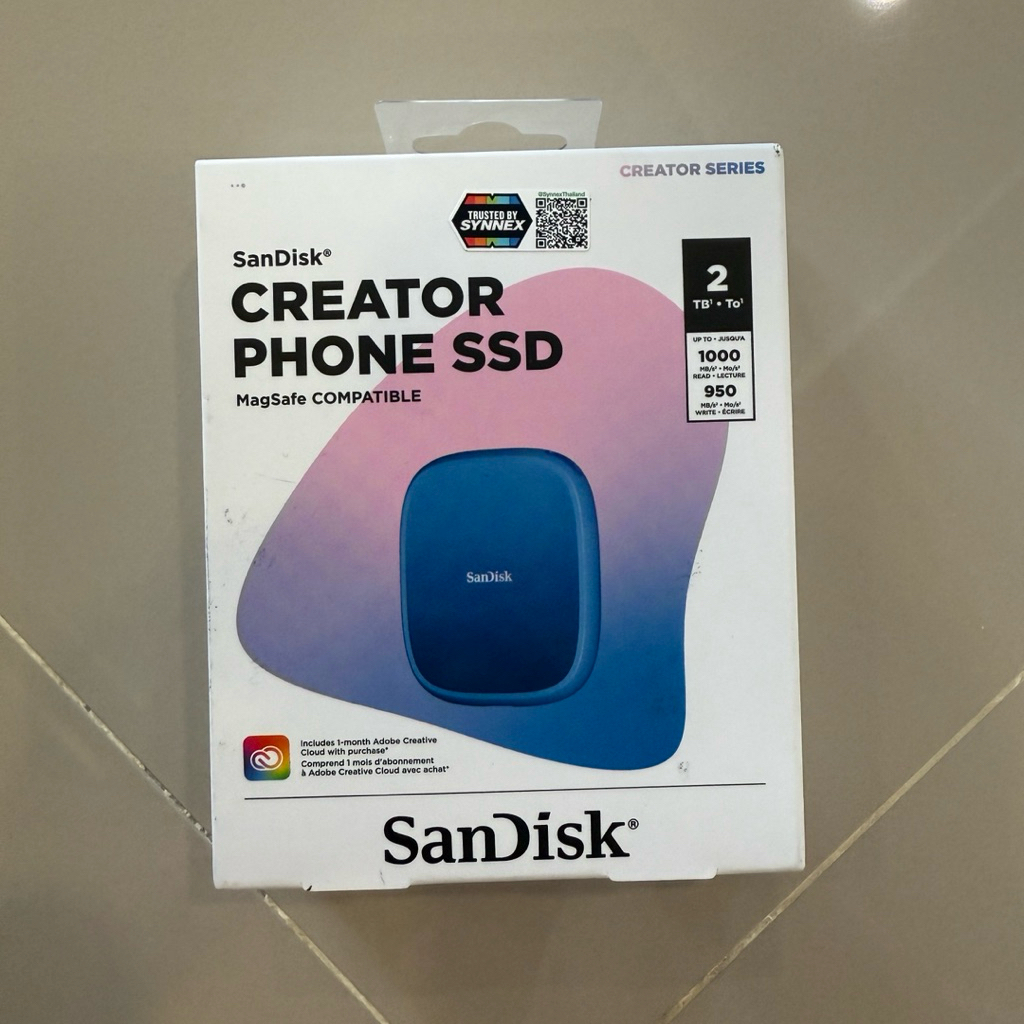 SanDisk Creator Phone SSD - 2TB up to Read 1000MB/s ,write 950MB/s ( SDSSDE62C ) 5Y