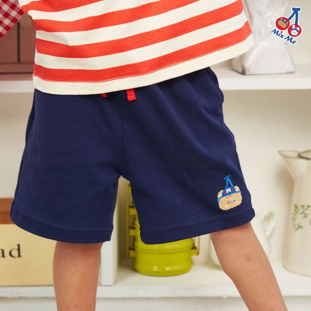 Mix Me กางเกงขาสั้น เรียบๆ พิมพ์ลาย ผ้า Interlock 100%Cotton นุ่ม เด็กชาย อายุ 1-7 ปี เสื้อผ้าเด็ก รุ่น 400413