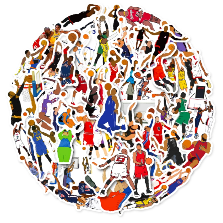 NBA Player Sticker สติกเกอร์ลายผู้เล่น NBA ขายยกเซ็ท 50 ชิ้น