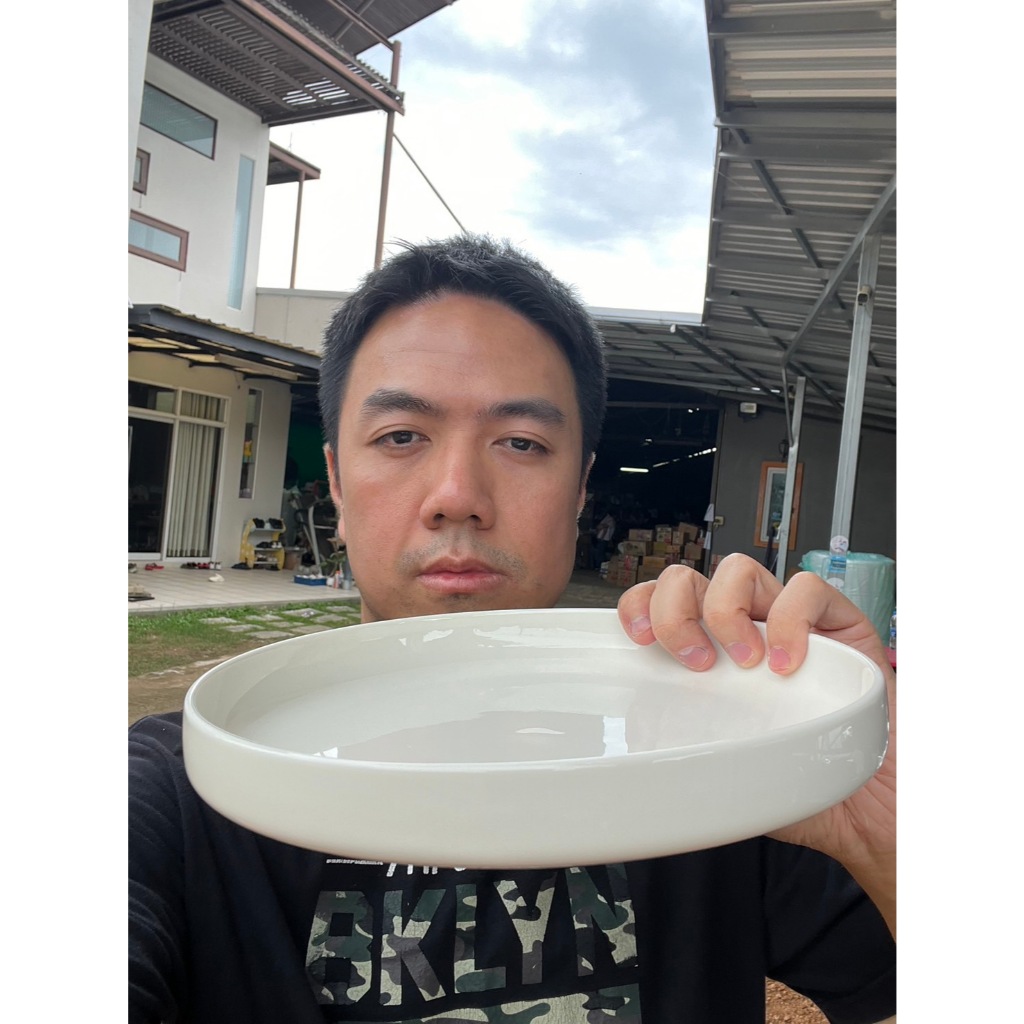 จานยกขอบ จานเซรามิคสีขาว พอร์ซเลน ขนาด 9 นิ้ว เนื้อหนาเข้าเวฟได้ ออกใบกำกับภาษีได้ รหัสnewmodel82525_2