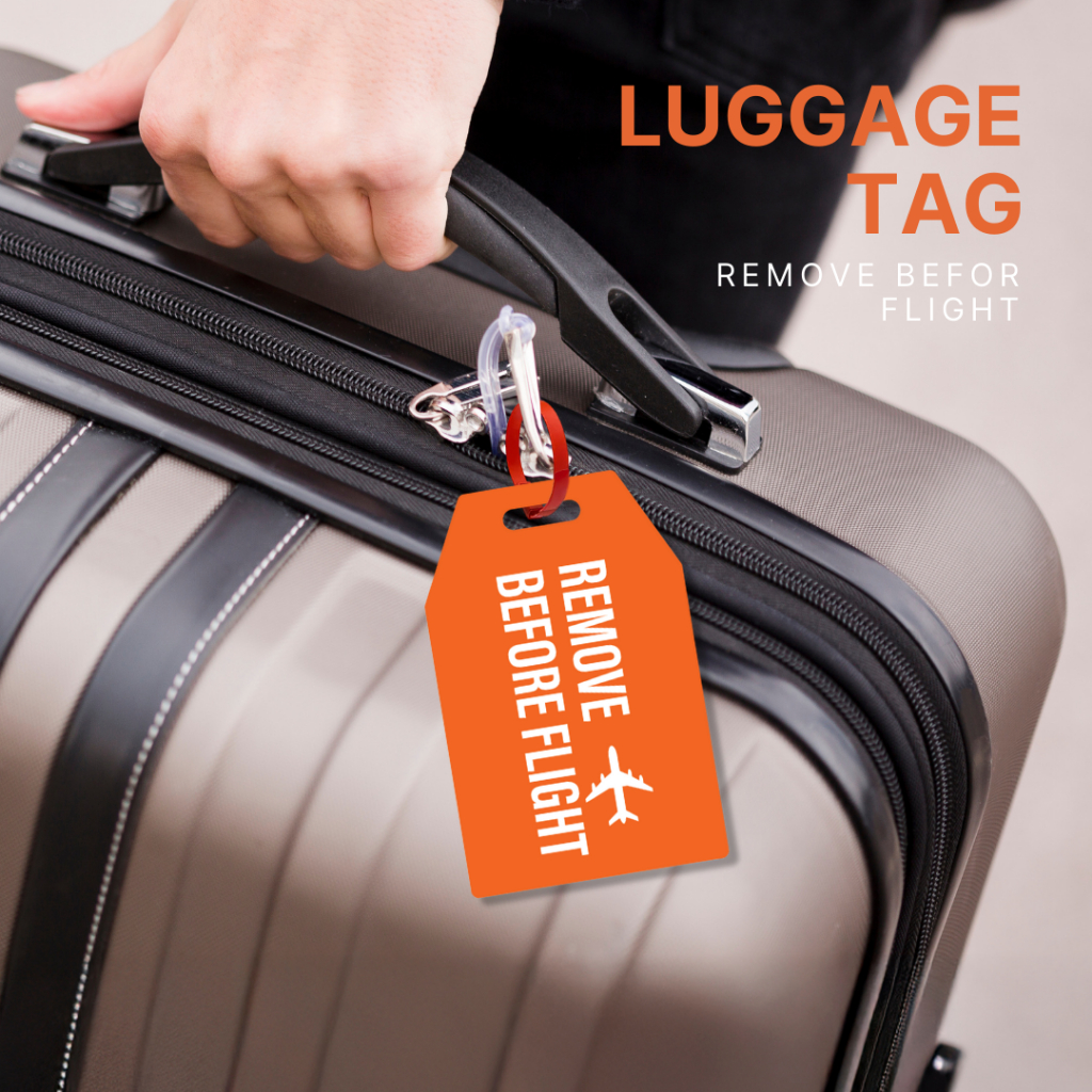 Happylife Luggage Tag REMOVE BEFOR FLIGHT ป้ายติดกระเป๋าเดินทาง อะคริลิค กันน้ำ แข็งแรง ดีไซน์สวย
