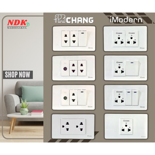 CHANG iModern ชุดเต้ารับคู่มีกราวด์และเต้ารับเดี่ยวและสวิตซ์…