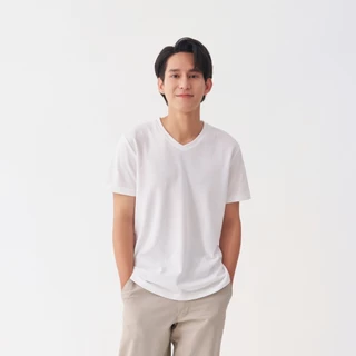 เสื้อไม่ร้อน คอวี Mynds รุ่น Regular Smart T-Shirt ผ้า Dry Tech ที่สุดแห่งความใส่สบาย ระบายอากาศดี Unisex สีขาว