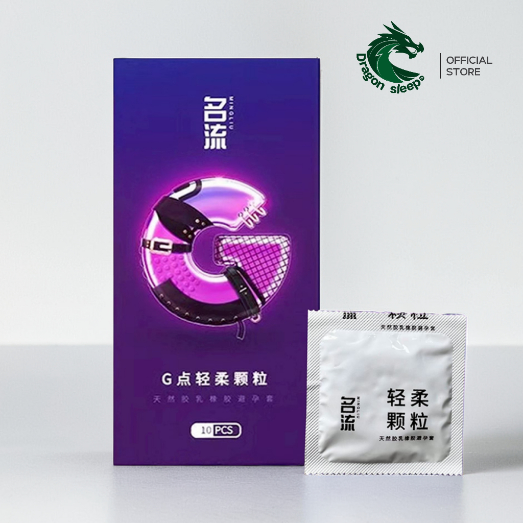 MINGLIU G ถุงยางอนามัยชนิด ขรุขระ ปุ่ม เพิ่มไฮยาลูรอน 800 mg ช่วยบำรุง ไซส์ 52±2 มม.