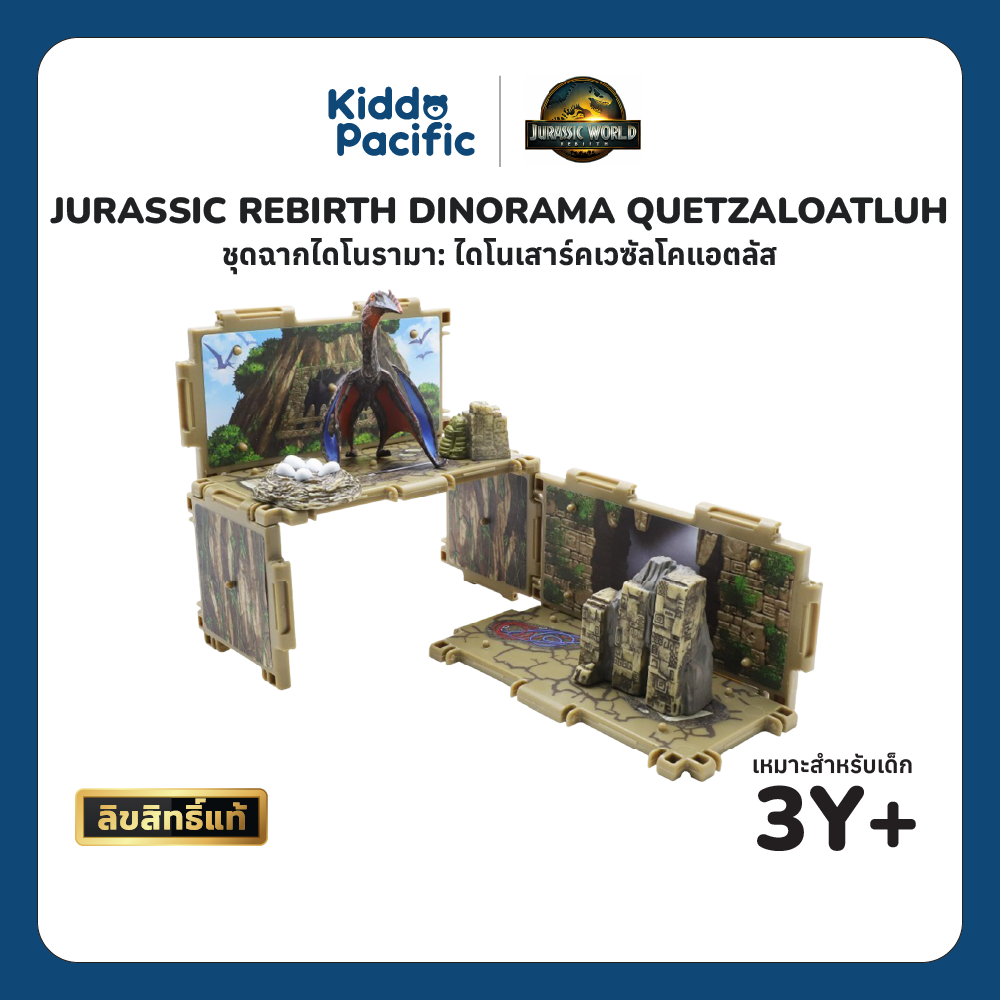 Jurassic Rebirth Dinorama – Quetzalcoatlus Model ของเล่นเด็ก โมเดลไดโนเสาร์บินได้ พร้อมฐานฉากยุคดึกดำบรรพ์