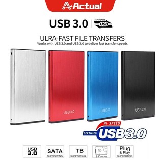 Actual กล่องใส่ฮาร์ดดิสก์ HDD/SSD ขนาด 2.5" วัสดุอลูมินั่ม แถมฟรีสาย SATA to USB 3.0