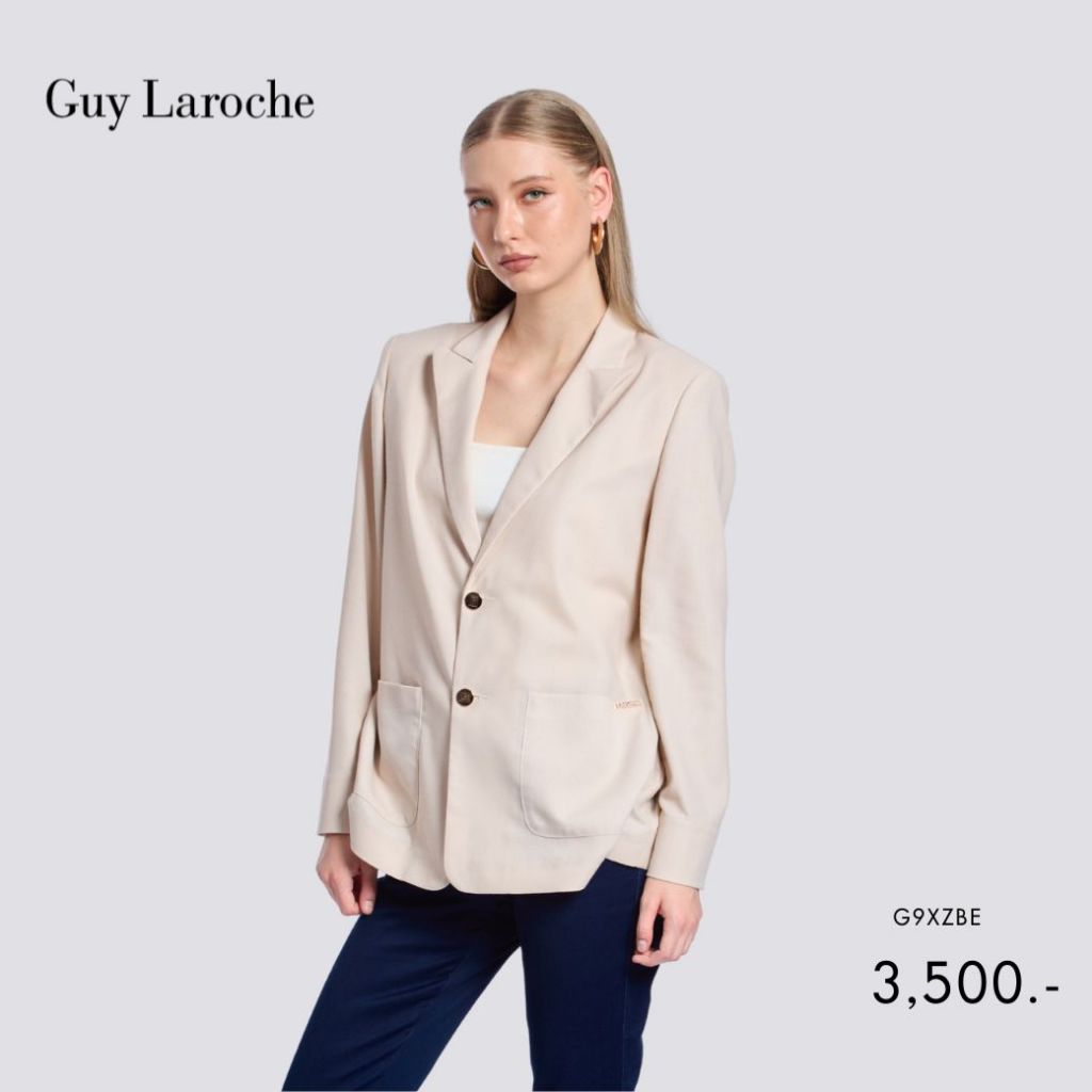 Guy Laroche สูททำงาน แขนยาว โอเวอร์ไซส์ สีเบจ G9XZBE
