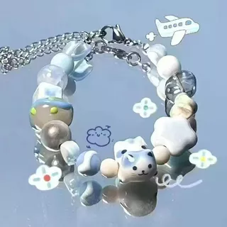 สร้อยข้อมือลูกลายการ์ตูนน่ารัก กำไลข้อมือรูปแมวแบบใหม่สำหรับผู้หญิง ดีไซน์แฟชั่นน่ารักๆ พร้อมส่งจากไทย