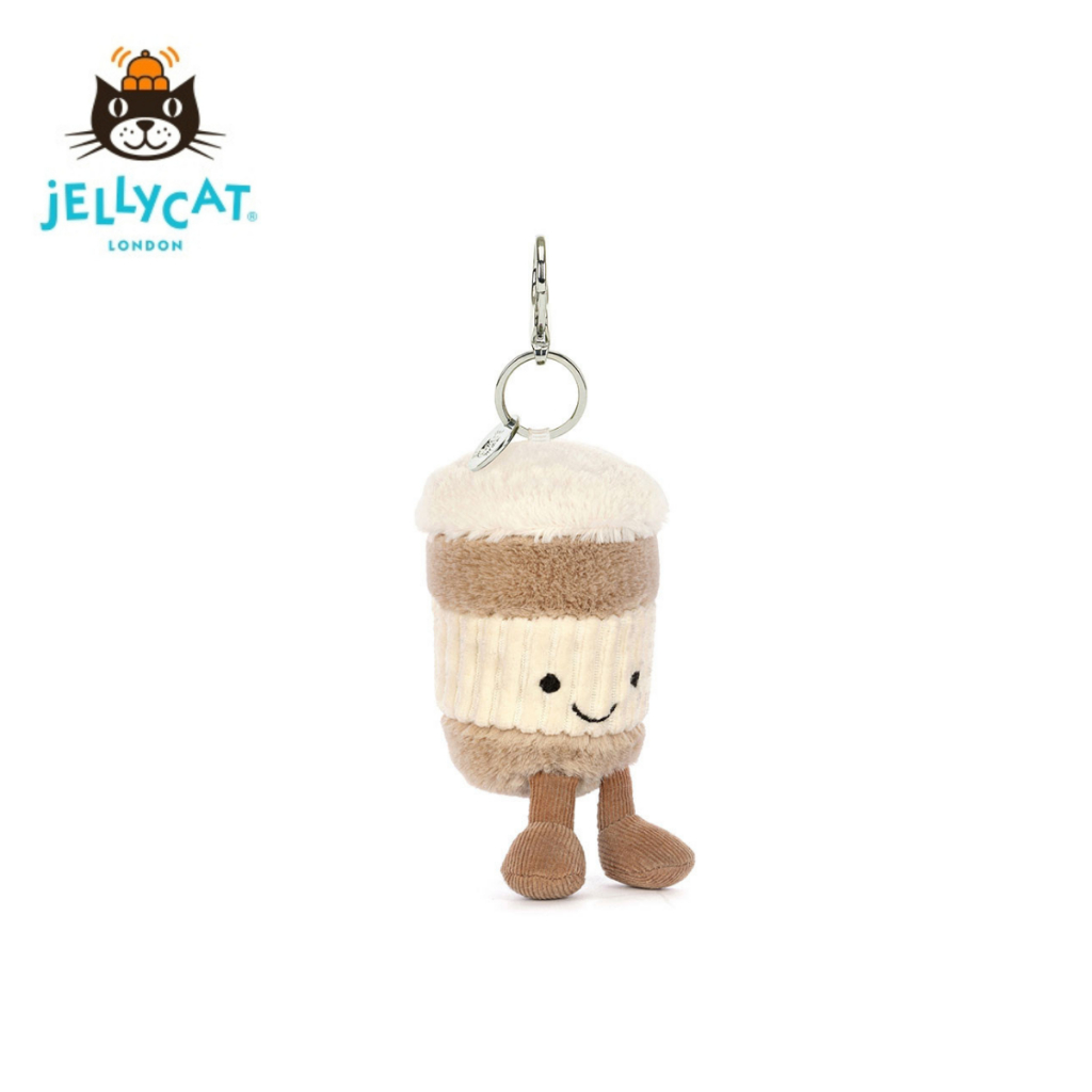 Jellycat key keychain coffee สั่งจากอังกฤษ jellycat ของแท้ 100%ตุ๊กตาของเล่นตุ๊กตา ของขวัญวันหยุด [ป