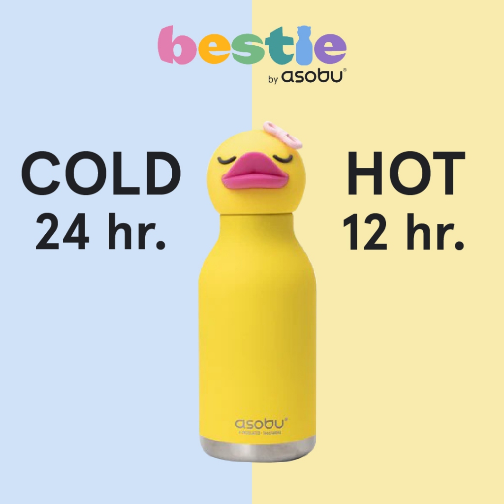 Asobu Bestie ลายเป็ด ขวดน้ำสูญญากาศคาแรคเตอร์สุดน่ารัก รูปที่ 3