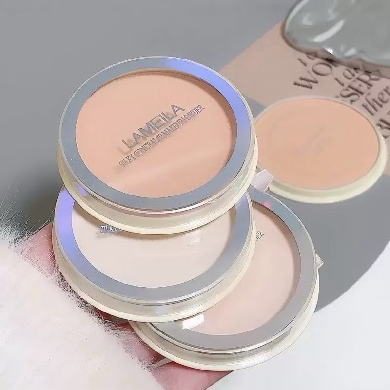 M484 Lameila แป้งอัดแข็ง 3 สี ควบคุมความมัน เนื้อเนียนละเอียด ปกปิดรูขุมขน กันน้ำ ติดทน