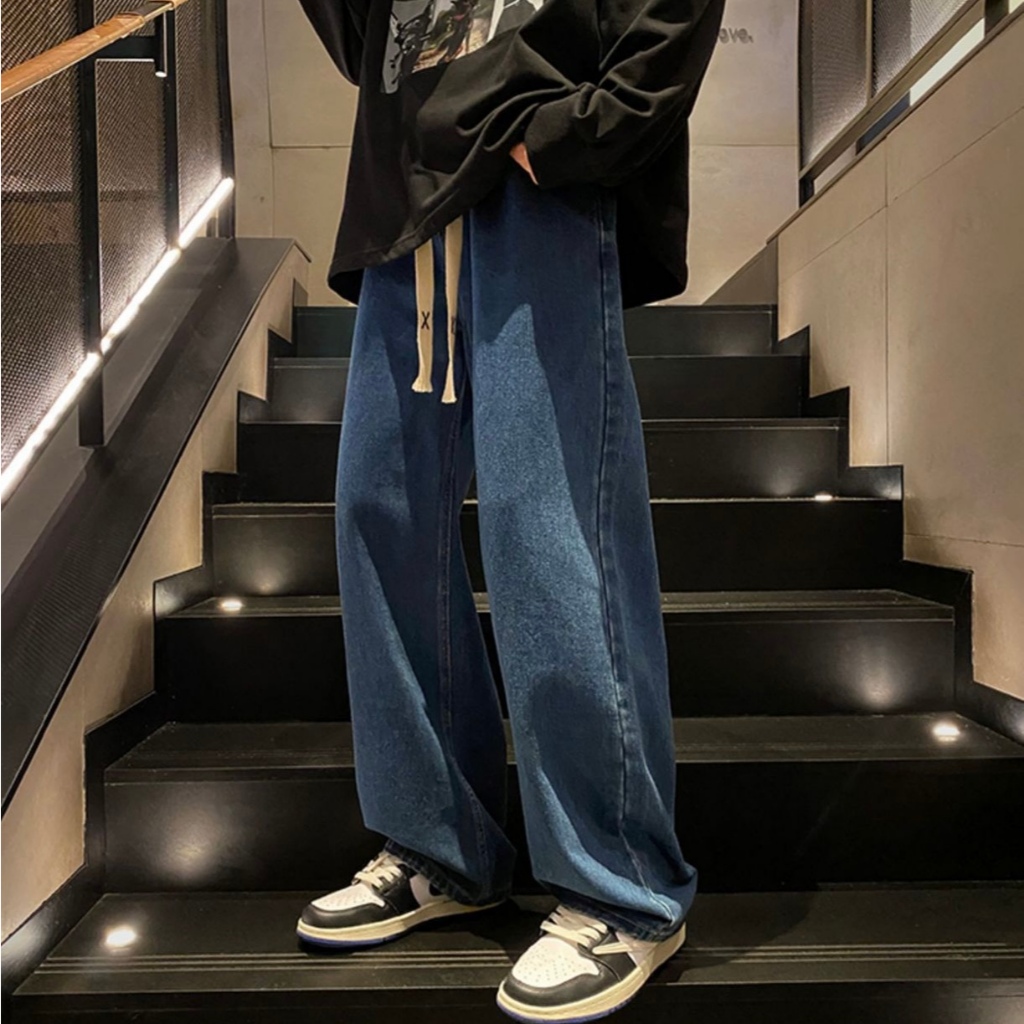 กางเกงยีนส์ผู้ชายเอวสูงเอวยางยืดผ้าหนาใส่สบายสไตล์เกาหลี รุ่นNZK-CS99