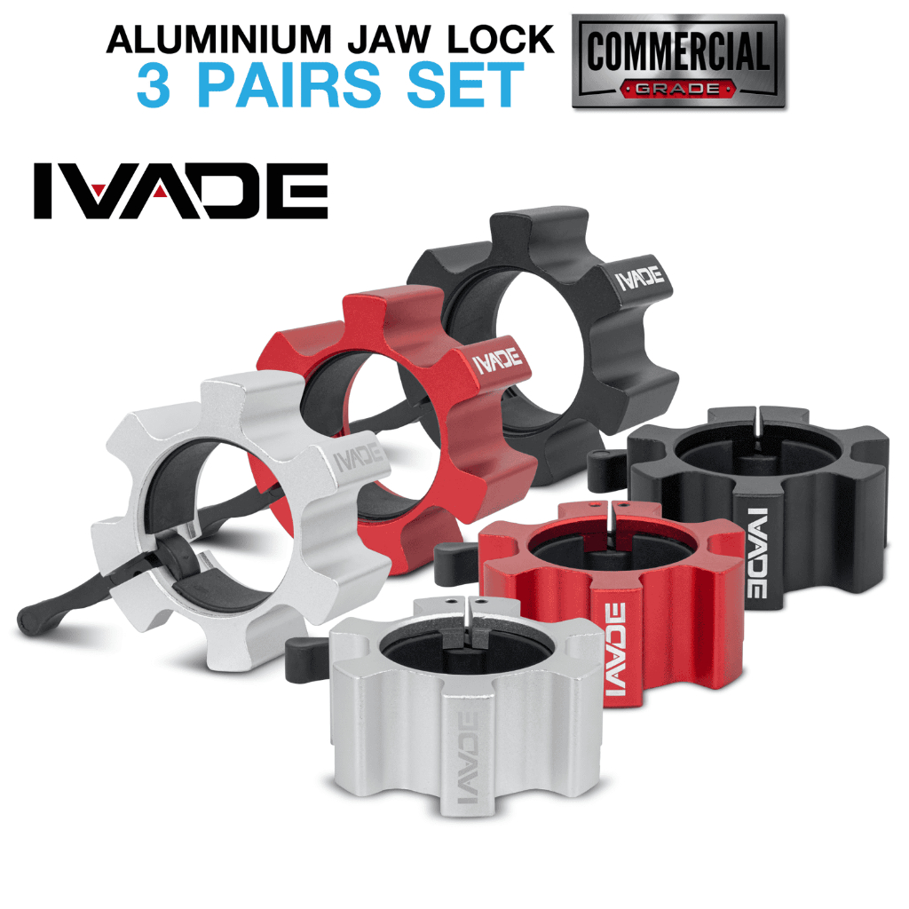 คลิปล็อกคานบาร์เบล 2 นิ้ว ALUMINIUM JAW LOCK มีทั้งหมด 3 สี BLACK / RED / SILVER (ขายเป็นคู่)