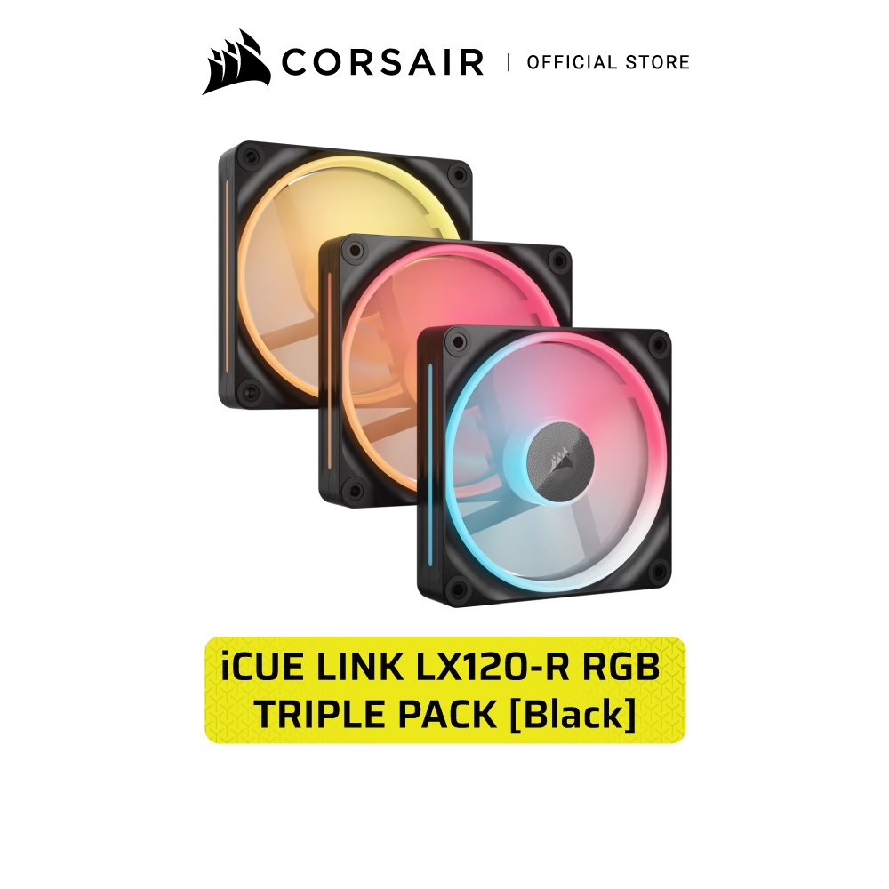 CORSAIR iCUE LINK LX120-R RGB TRIPLE PACK STARTER KIT BLACK - WHITE