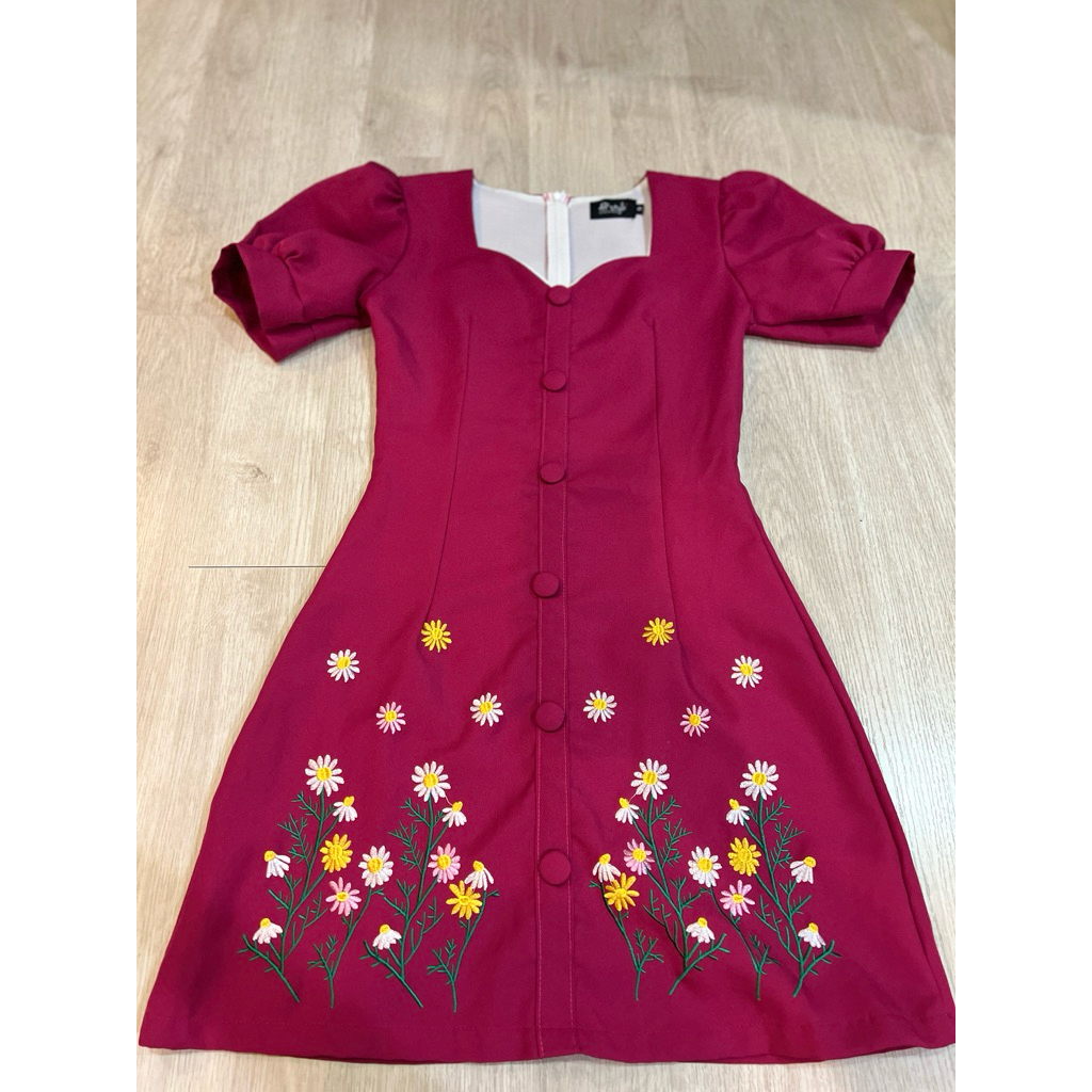 ส่งต่อเดรส AP Style สีแดงม่วง (S)