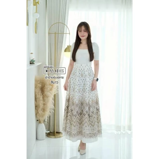 MipzLadies กระโปรงผ้าไทยแบบยาว กระโปรง8ชิ้น