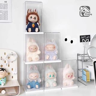 ตู้อะคริลิกใส กล่องใส่โมเดลLabubu ความโปร่งใสสูง กล่องโชว์ของสะสม ตู้โชว์ห้องนอนห้องนั่งเล่น มีสองสีให้เลือก COD